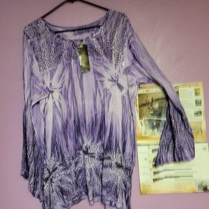 Women's Tie Die Blouse Purple Size Med, Large to XL